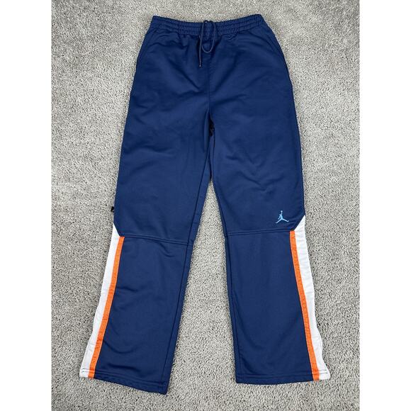 Nike Air Jordan Sweatpants Boys Extra Large Blue Orange Jumpman Ankle Zip Kids - Picture 1 of 13